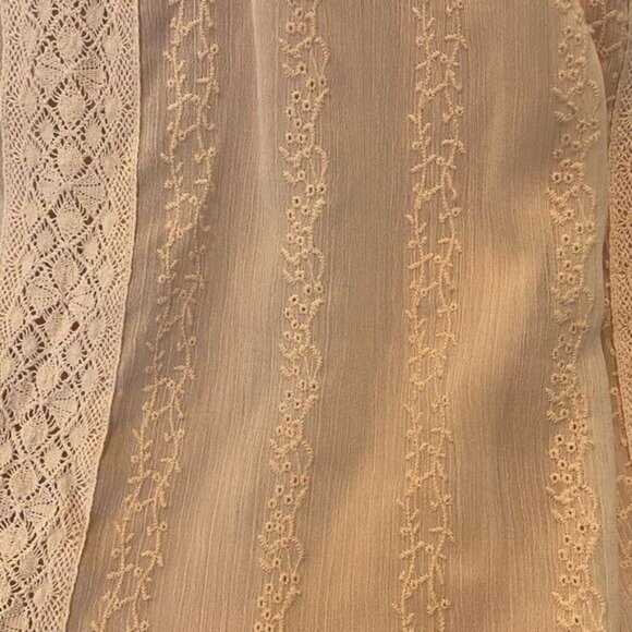 Aqua Pointelle Lace Dress Blush Color Large NWT Sleeveless Mini Elegant Design - Picture 13 of 13